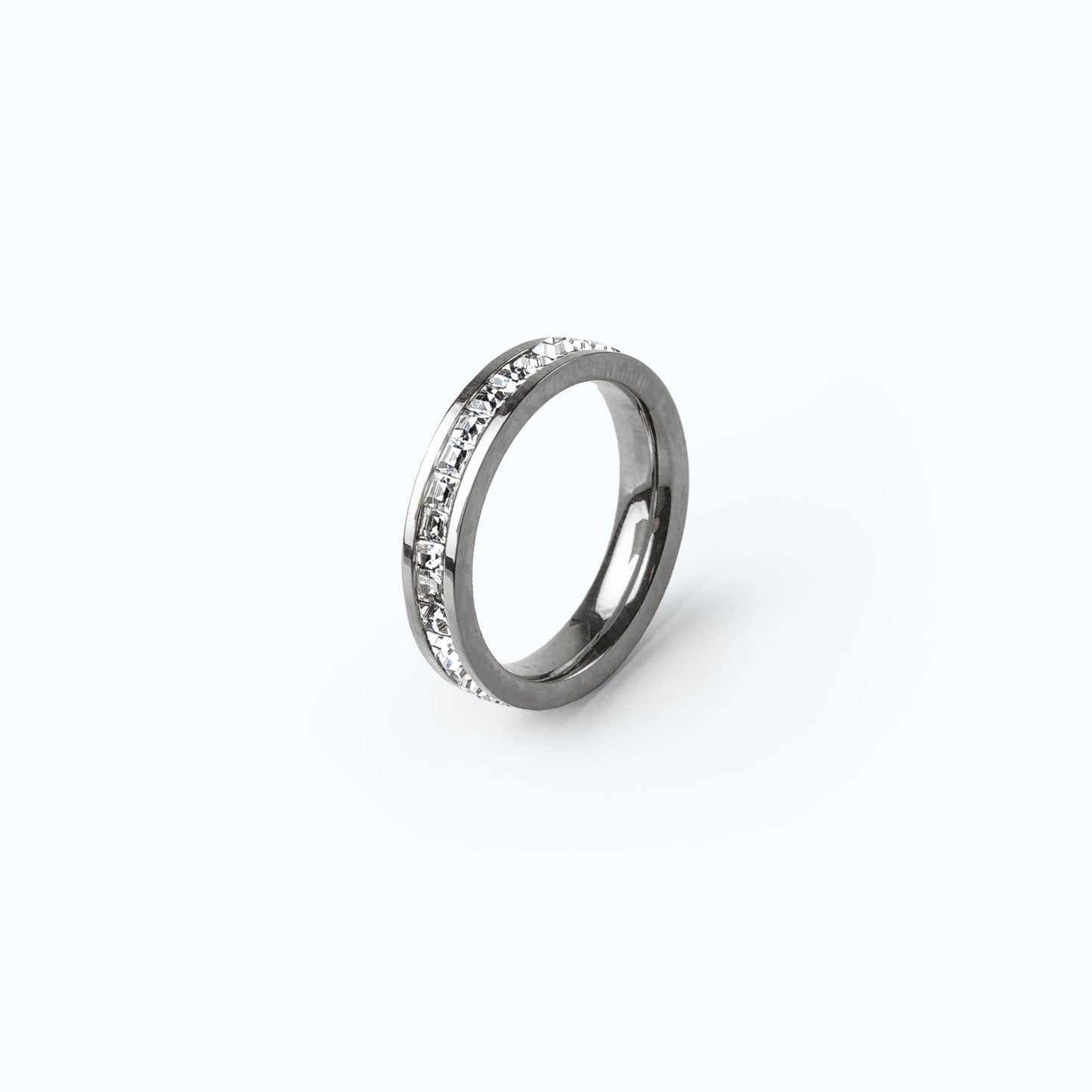 Monaco CZ Iced Ring Silber – Vorderansicht