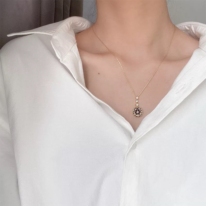 Moon Phase Necklace styled with celestial aesthetic