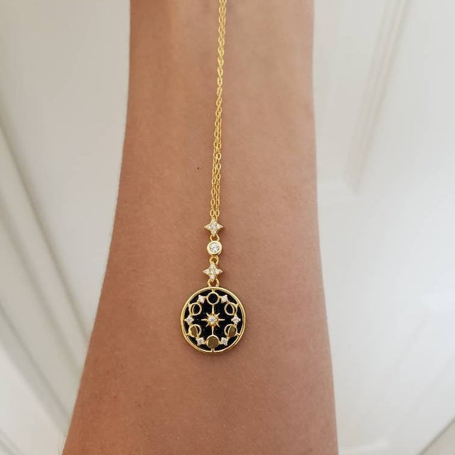 Moon Phase Sandstone Necklace in gift-ready box