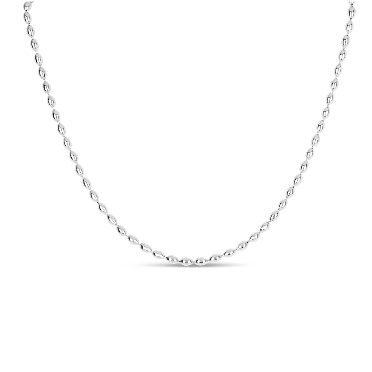 Perlenkette Halskette Silber – Vorderansicht