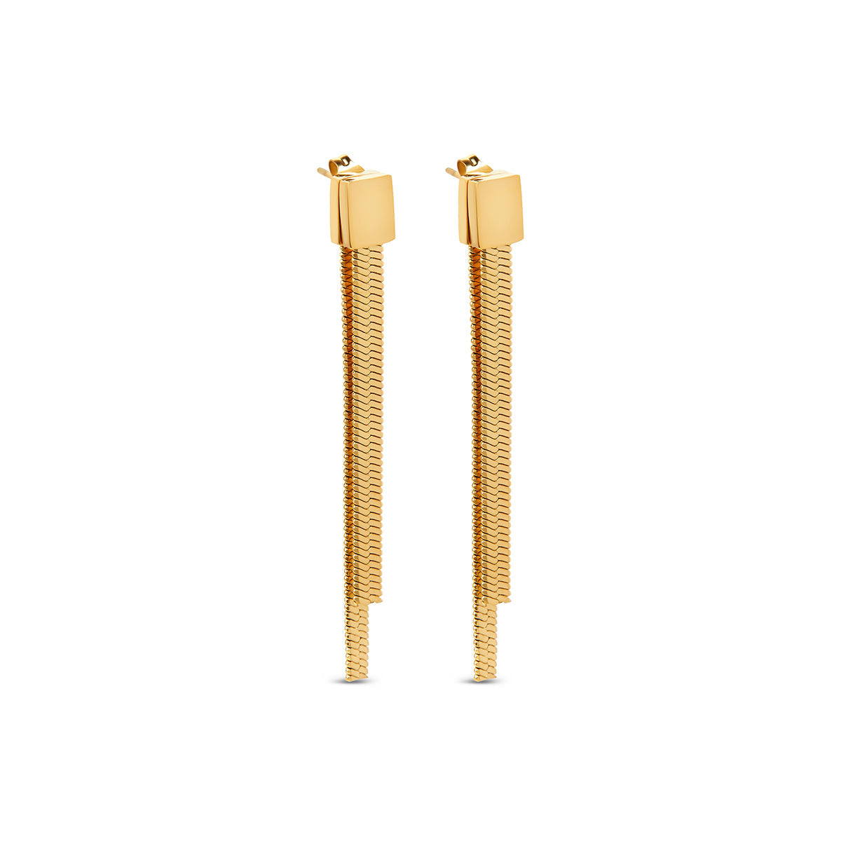 Quasten Hängeohrringe Gold – Vorderansicht