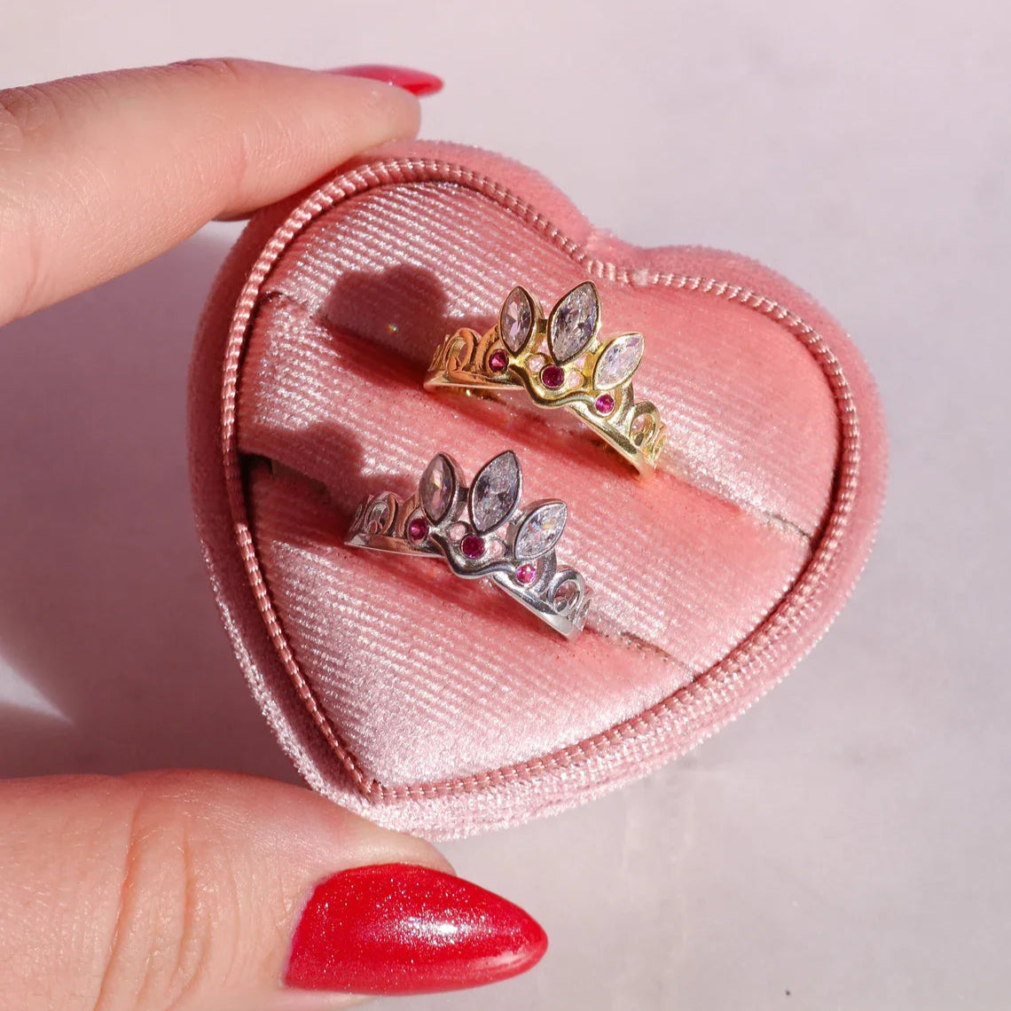 Rapunzel Crown Ring Version 3 White with Gift Box