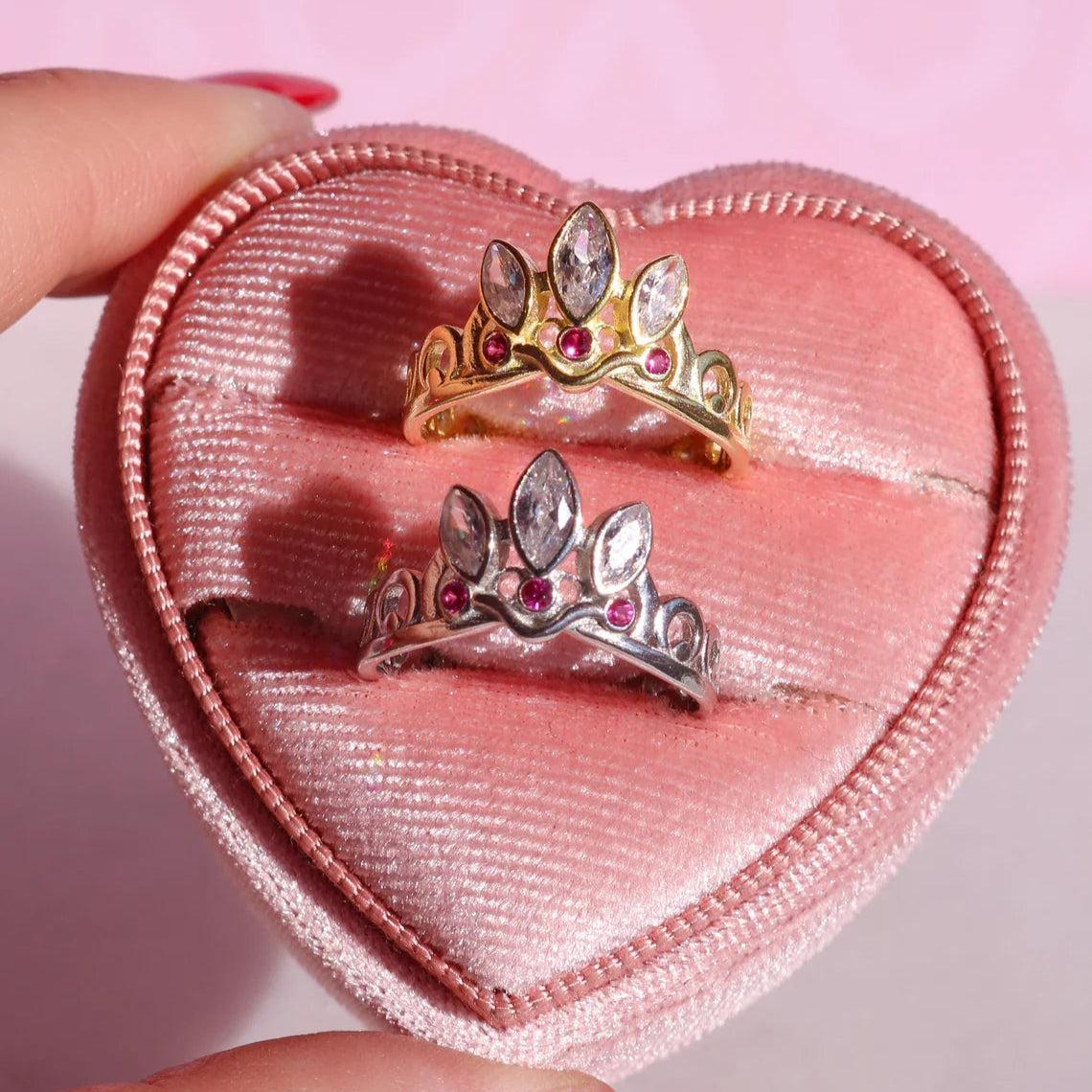 Rapunzel Crown Ring Version 3 — Romantic Gift — White Zirconia