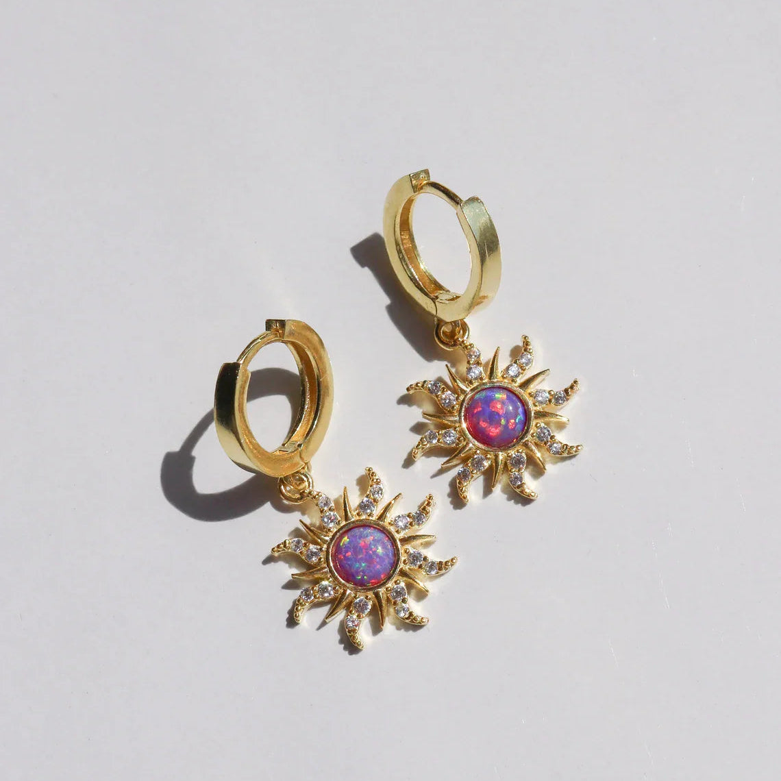 Rapunzel Sun Opal Earrings in 925 Sterling Silver – Princess Jewelry