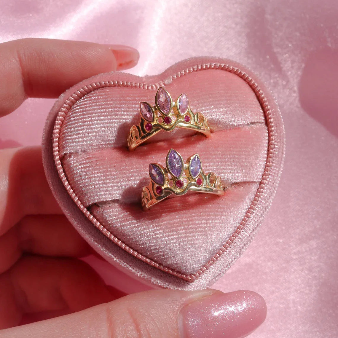Rapunzel Pink Crown Ring — Fairy Tale Princess Jewelry