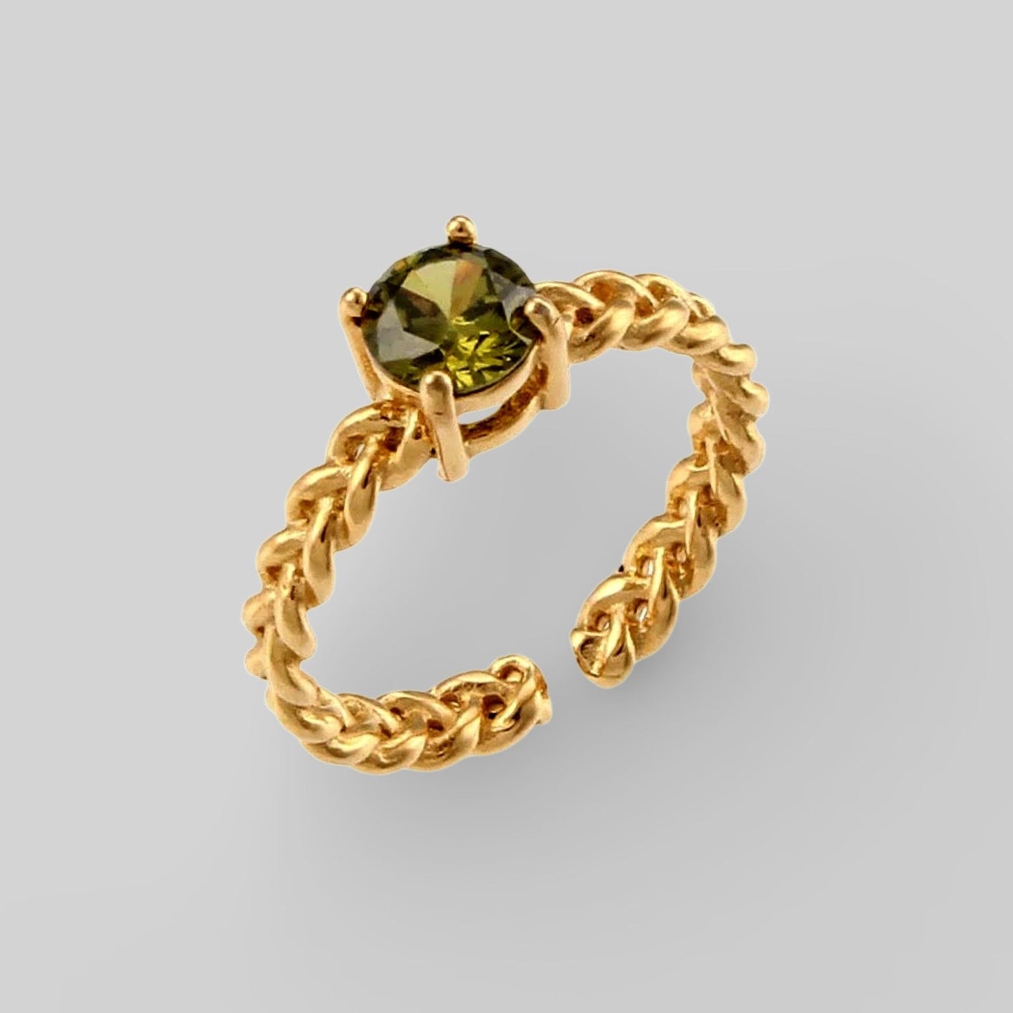 Romy ring stacked with other dainty rings