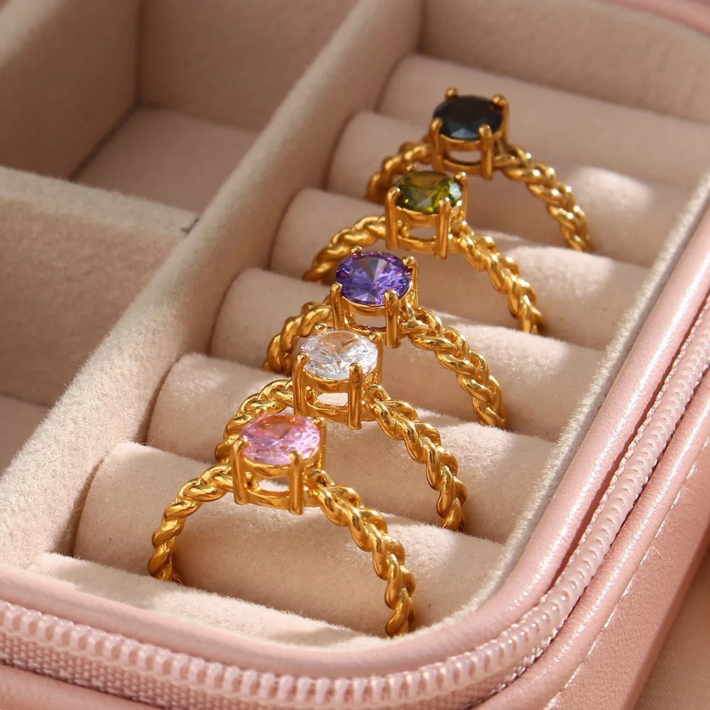 Romy ring styled on hand with elegant outfit