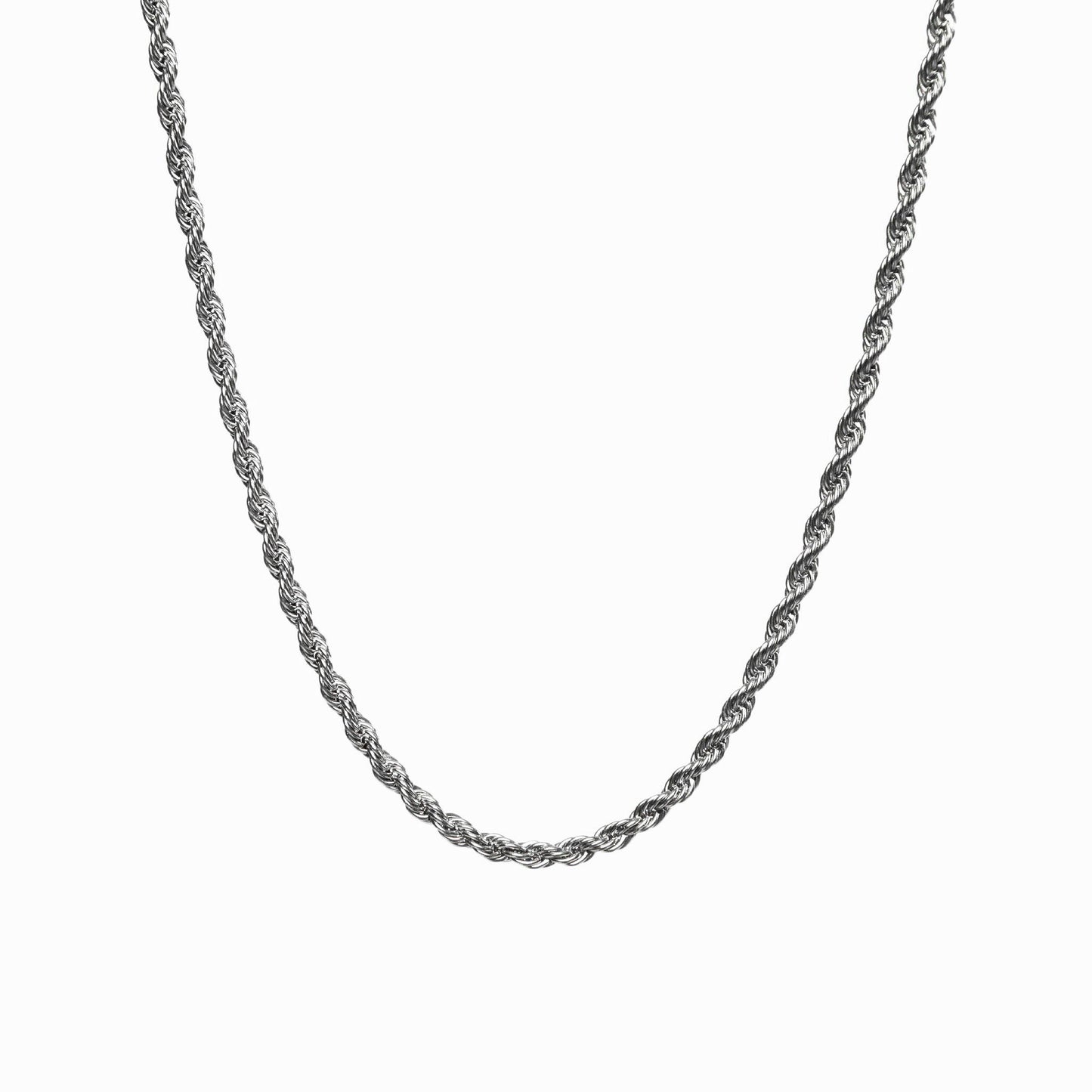 Rope Chain Halskette Silber – Vorderansicht