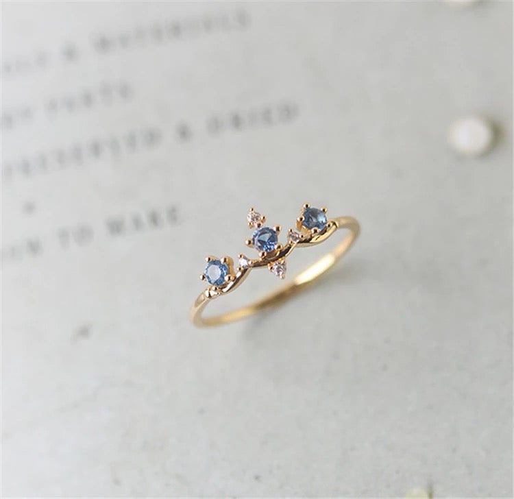 Sapphire ring styled in romantic jewelry set