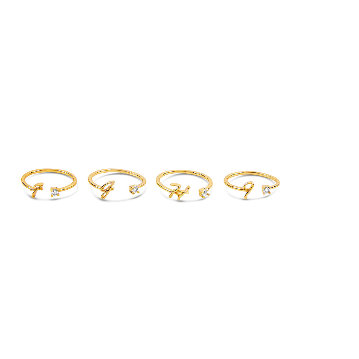 Detailaufnahme des Schriftstein Initial Rings Gold