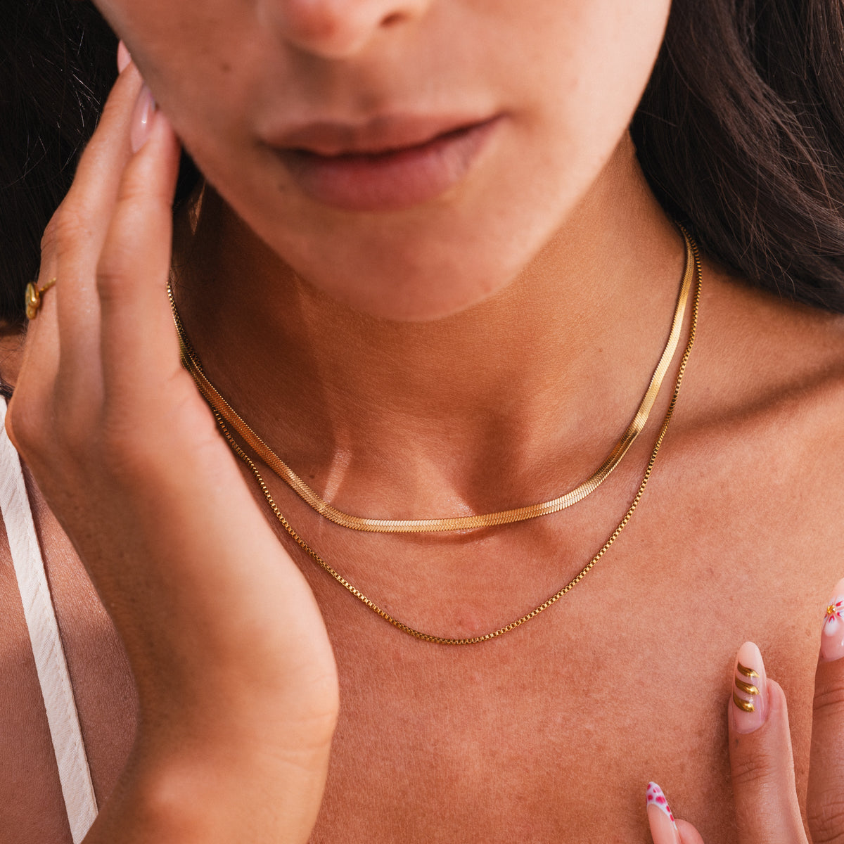 Snake Double Chain Halskette Gold in Geschenkbox
