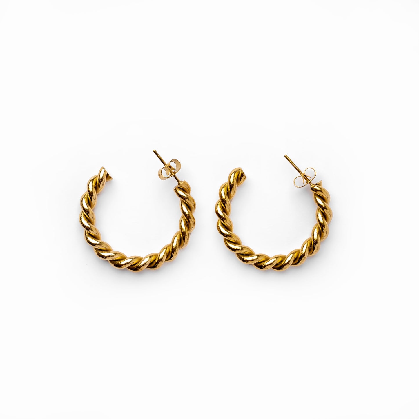 Sofia Twist Rope Creolen Gold – Vorderansicht