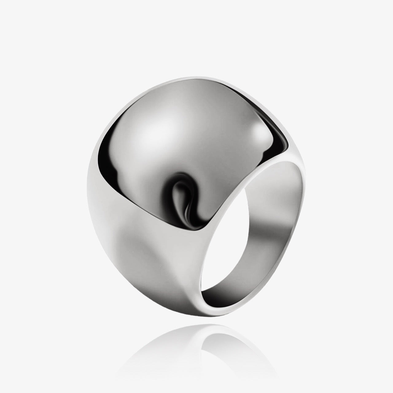 Sphere ring stacked with other minimalist rings