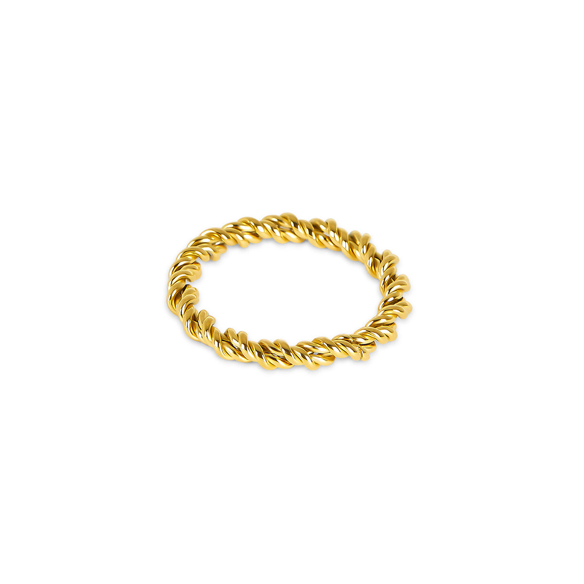 Spiral-Kettenring Gold – Vorderansicht