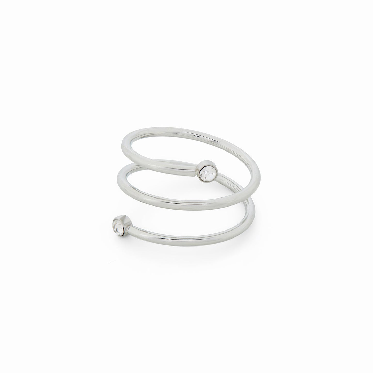 Spiral-Steinring Silber – Vorderansicht