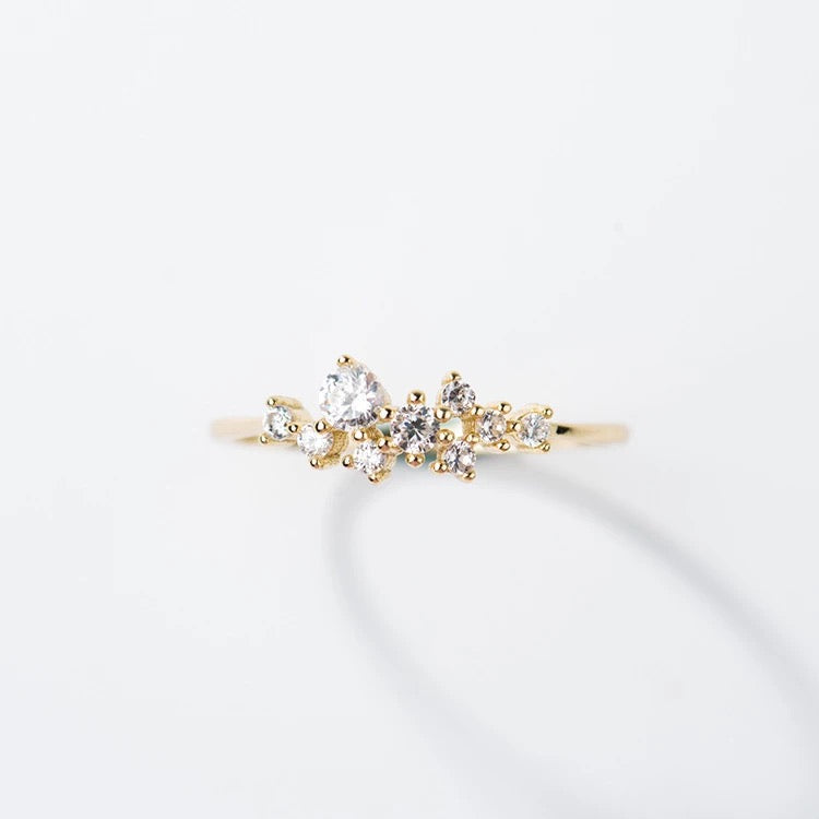Close-up of Stardust ring showing delicate details