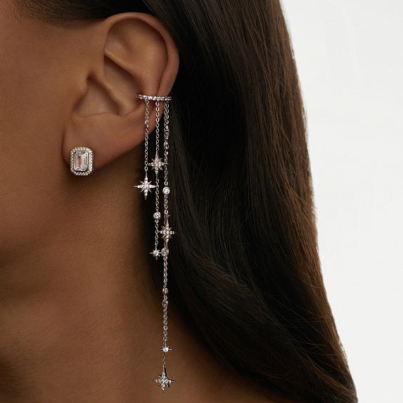 Close-up of pavé stars and crystal spheres on cuff
