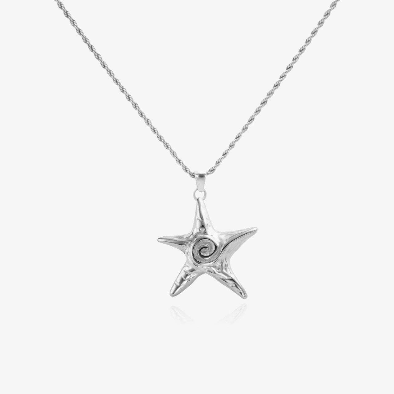 Starfish necklace being worn – choker style