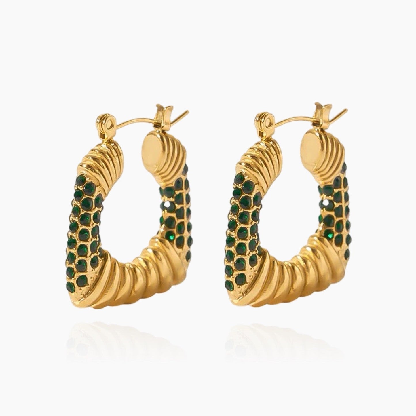 Stargirl pave hoop earrings styled with other earrings