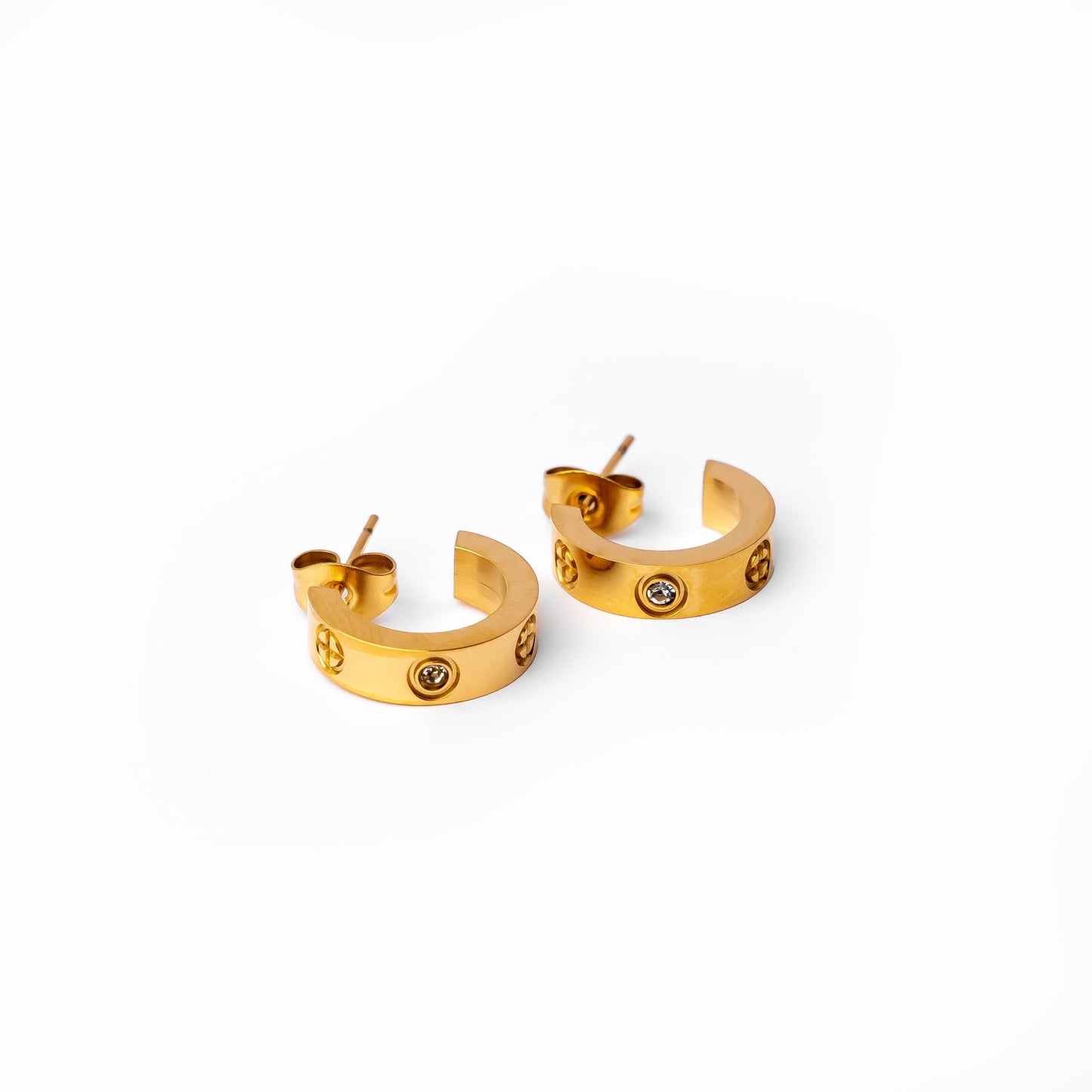 Stein Ohrringe Gold – Vorderansicht