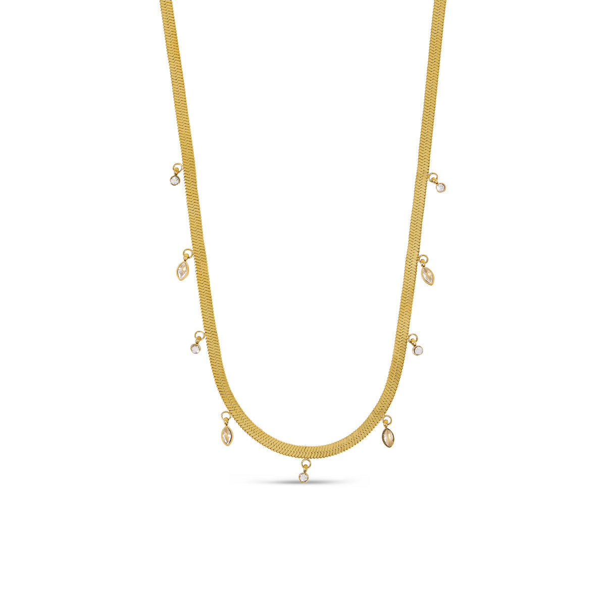 Stein Schlangenkette Halskette Gold – Vorderansicht