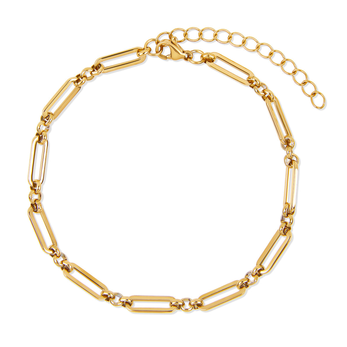 Stone Clip Fußkettchen Gold – Vorderansicht