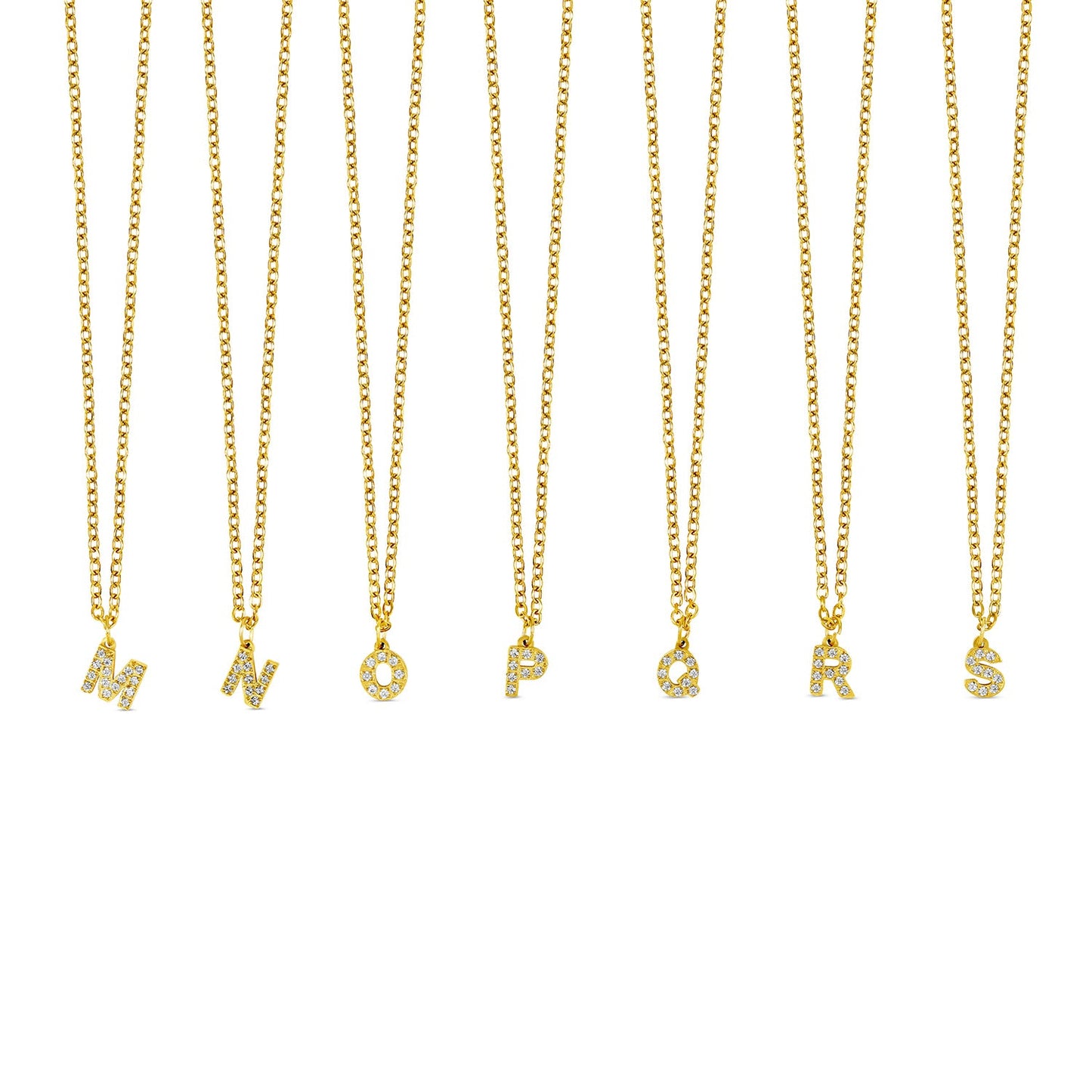 Stone Initial Halskette Gold in Geschenkbox