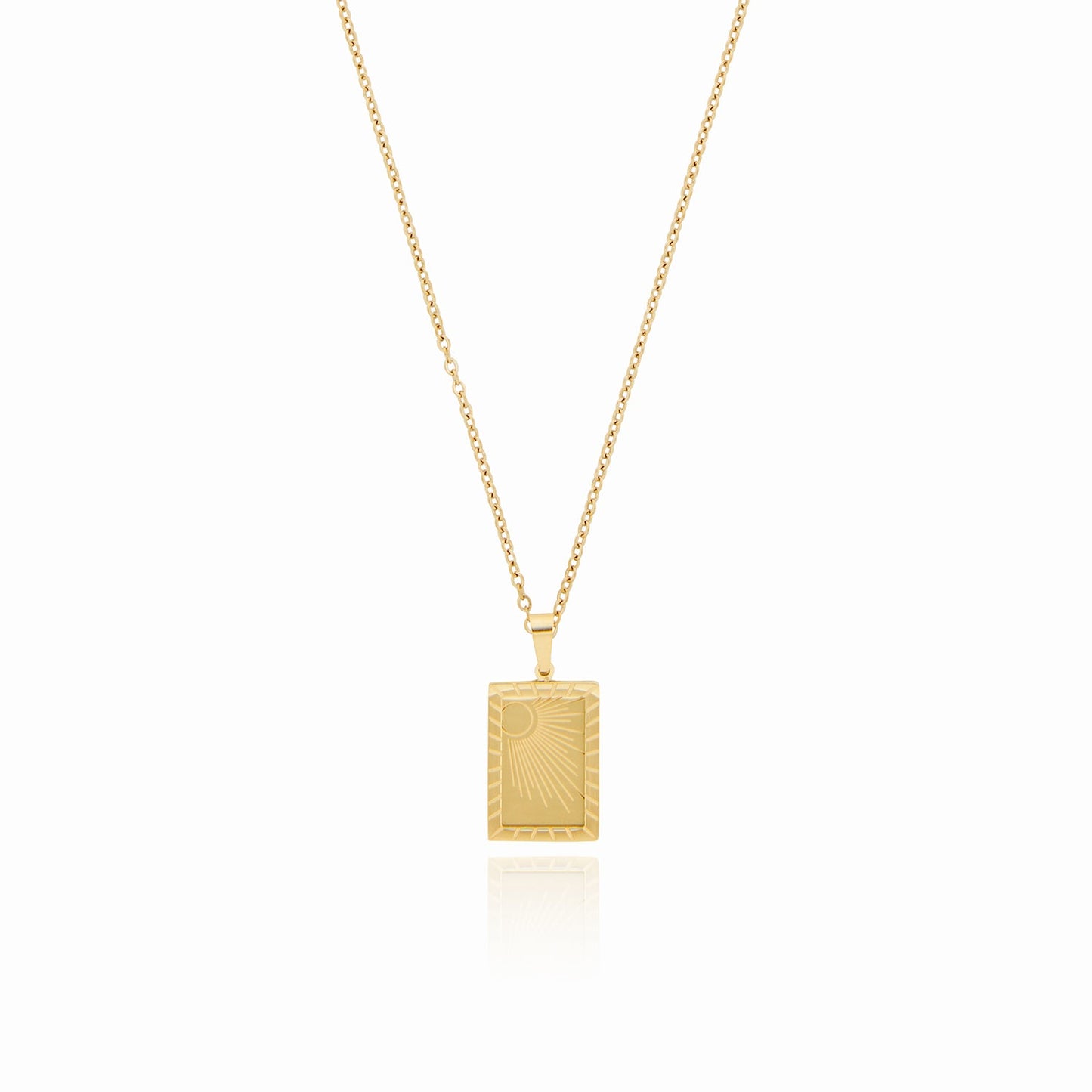 Sunrise Plate Pendant Halskette Gold – Vorderansicht