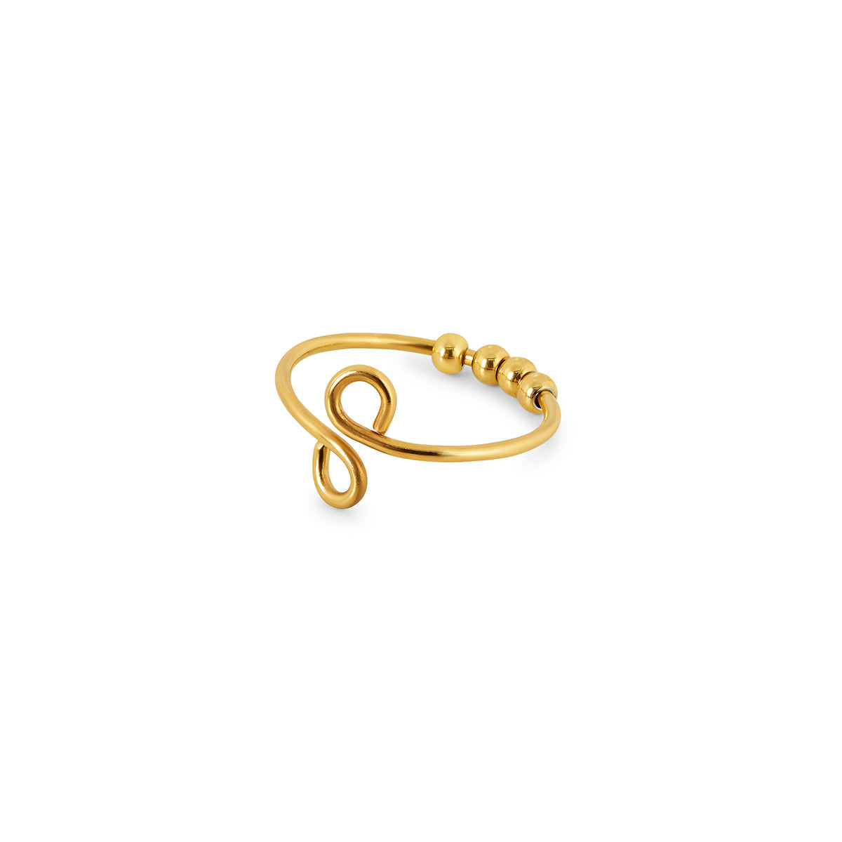 Tempur Verstellbarer Fidget Ring Gold – Vorderansicht