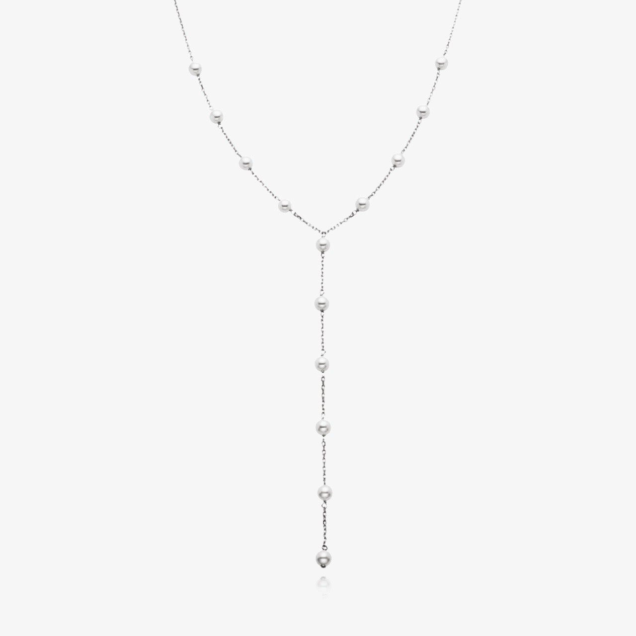 Tie-style pearl choker necklace – adjustable fit