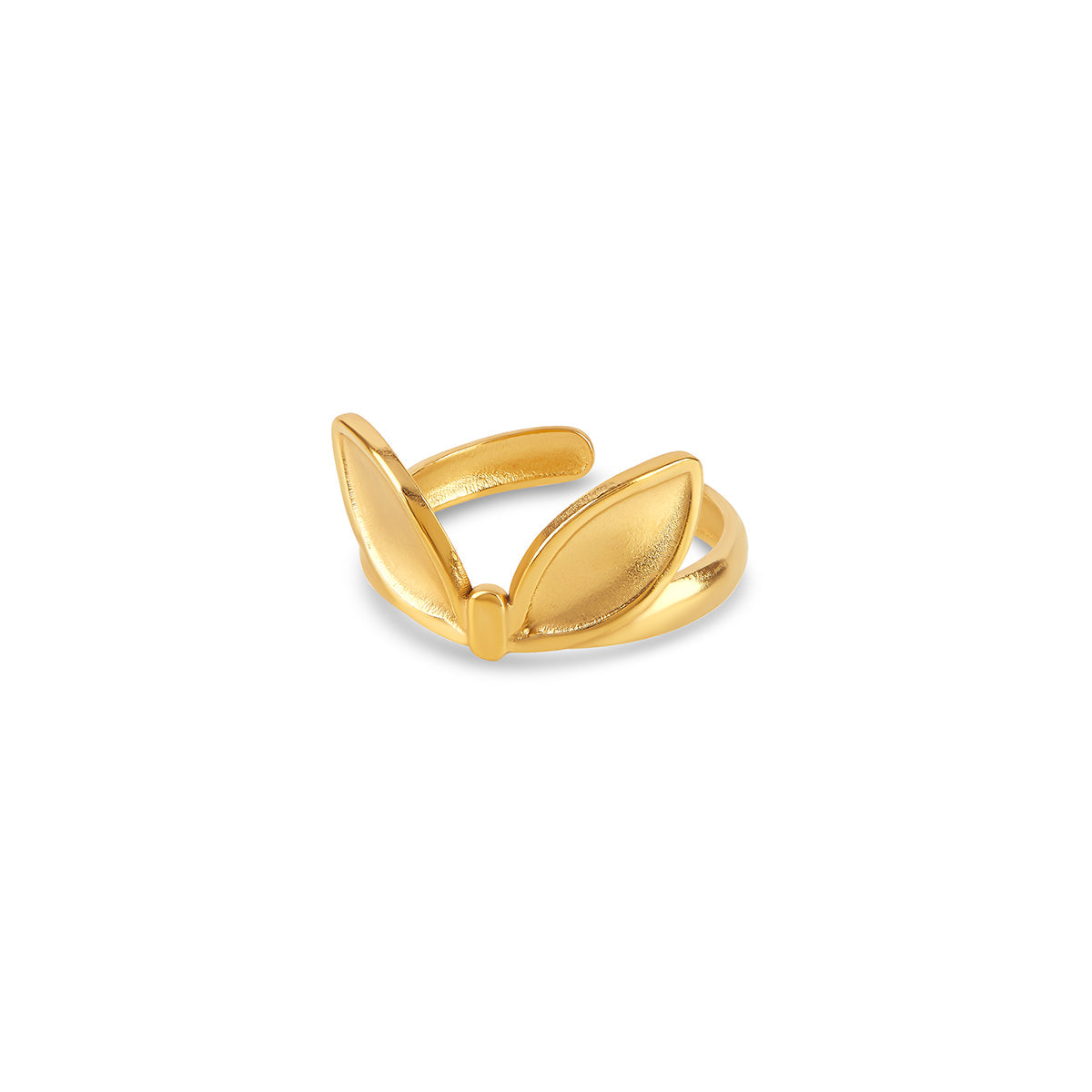 Üppiges Blatt Ring Gold – Vorderansicht