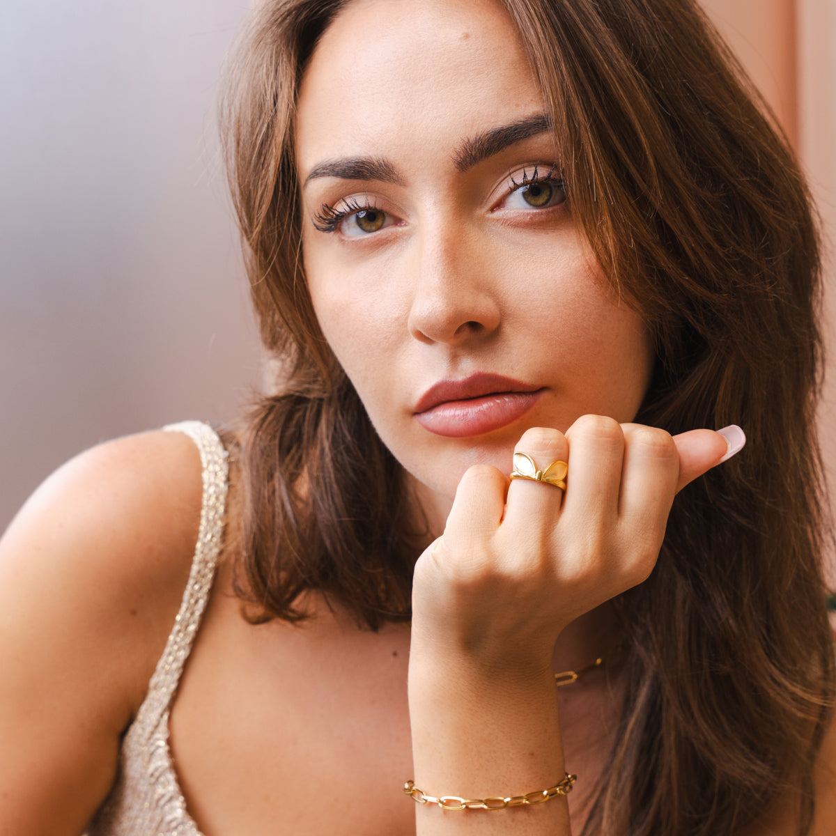Üppiges Blatt Ring Gold – moderner Lifestyle-Look