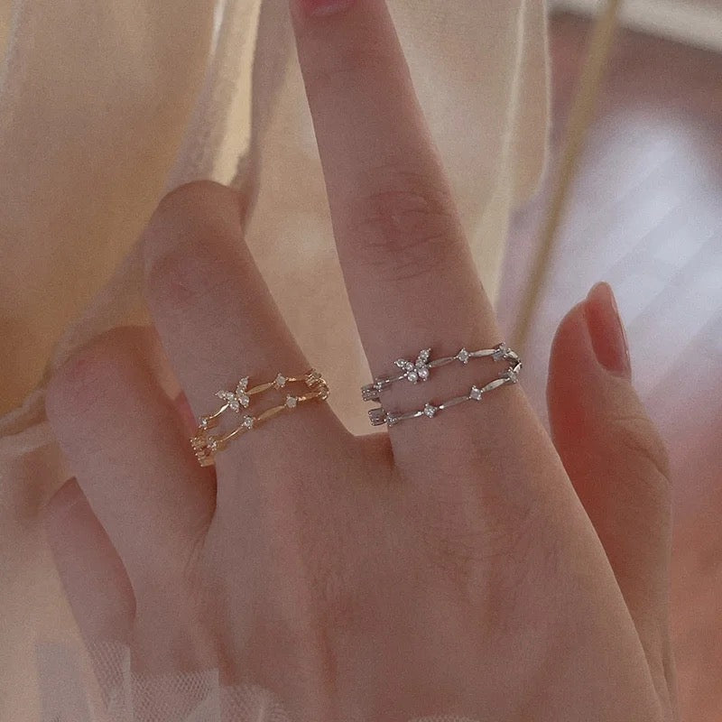 Close-up of waterproof butterfly double ring