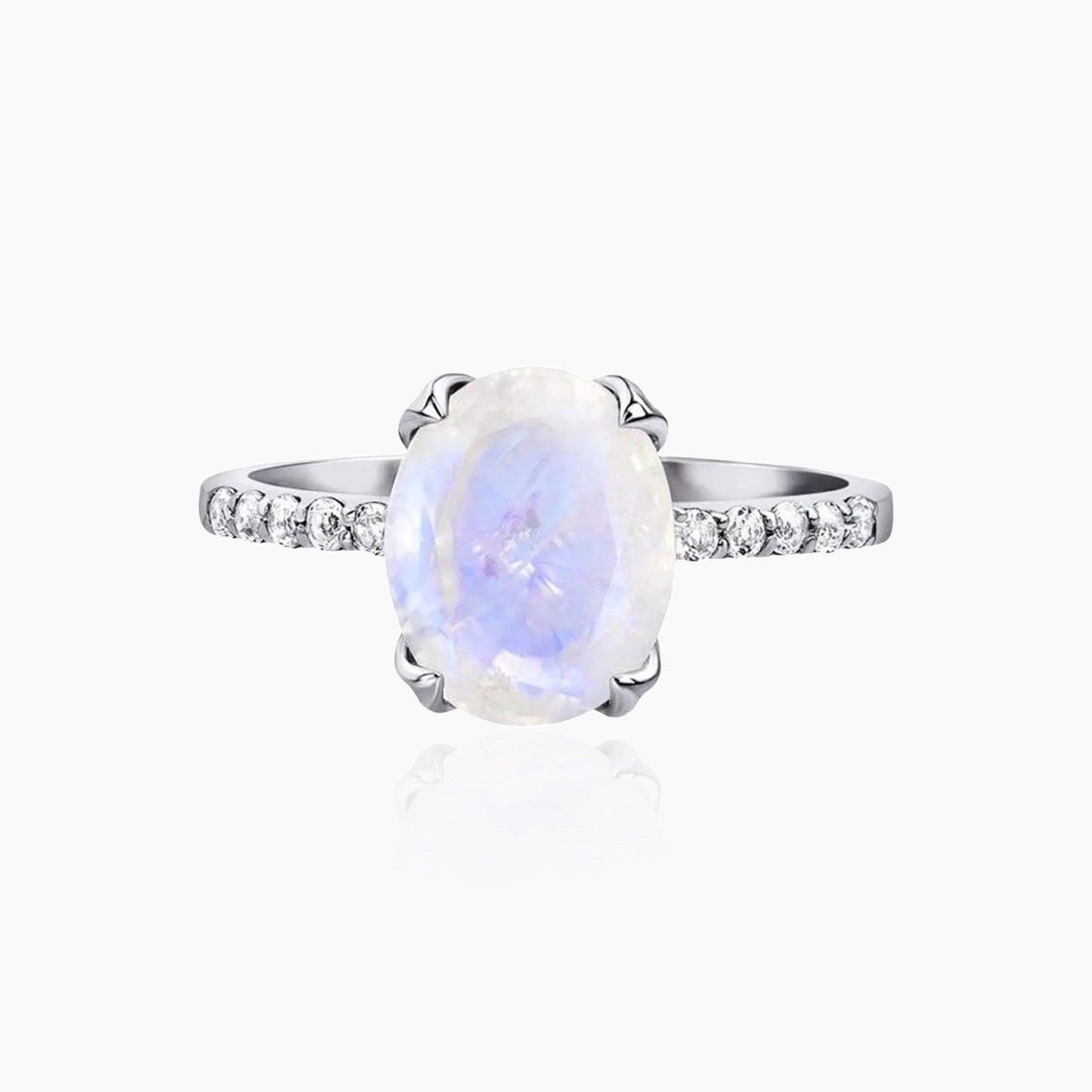 Close-up of waterproof moonstone ring