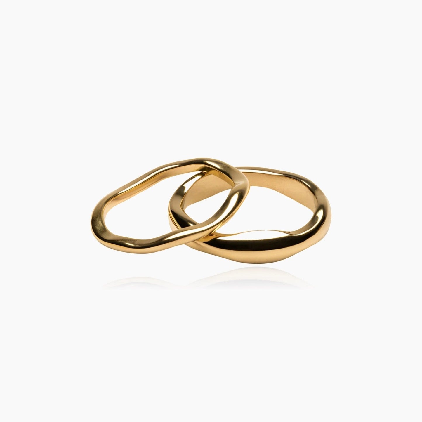 Close-up of waterproof stackable organic ring set