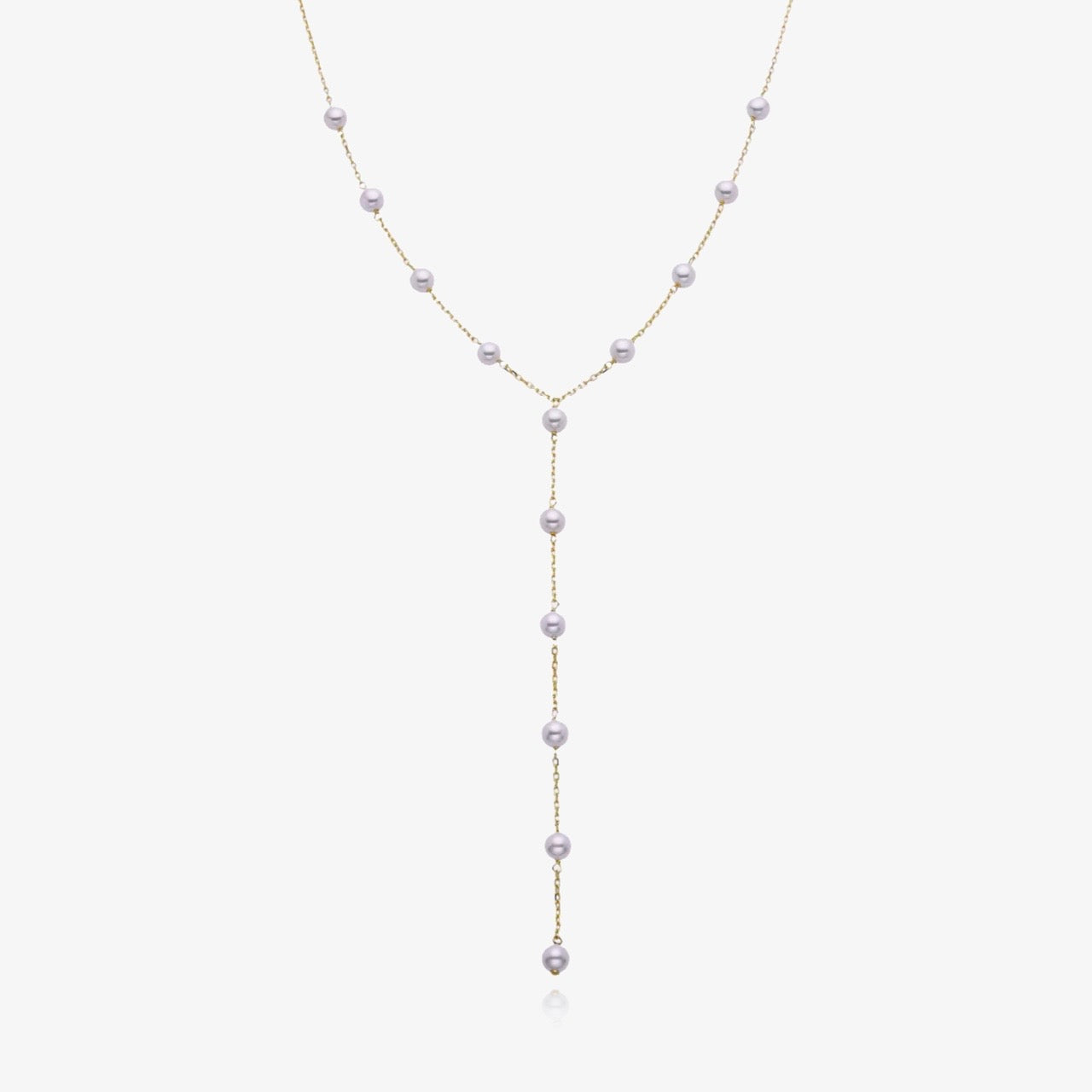 Waterproof pearl drop necklace in stainless steel
