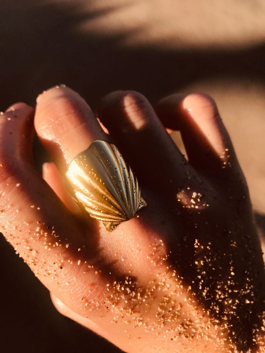 Waterproof shell ring worn on finger