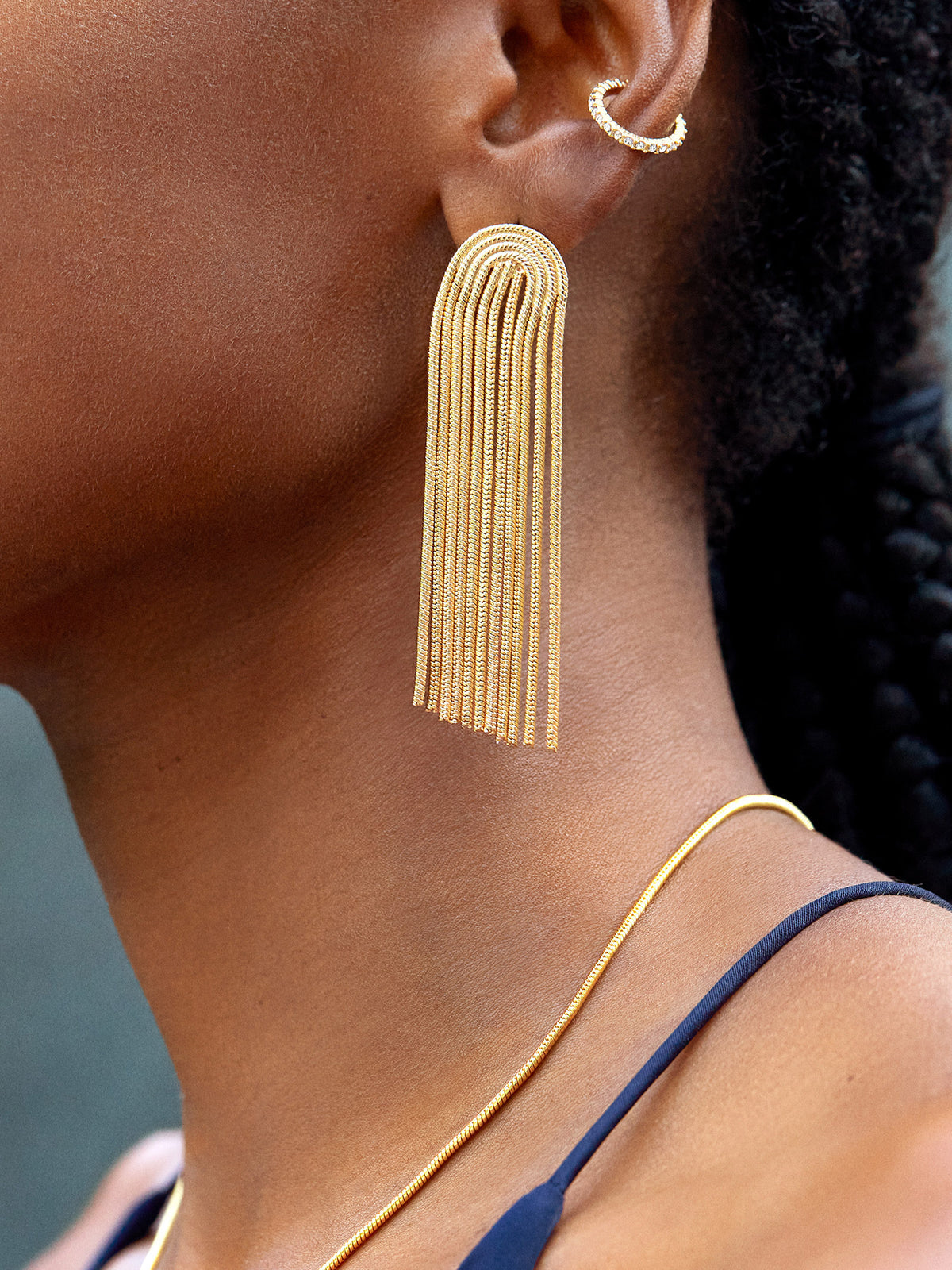 Waterfall earrings under waterproof test