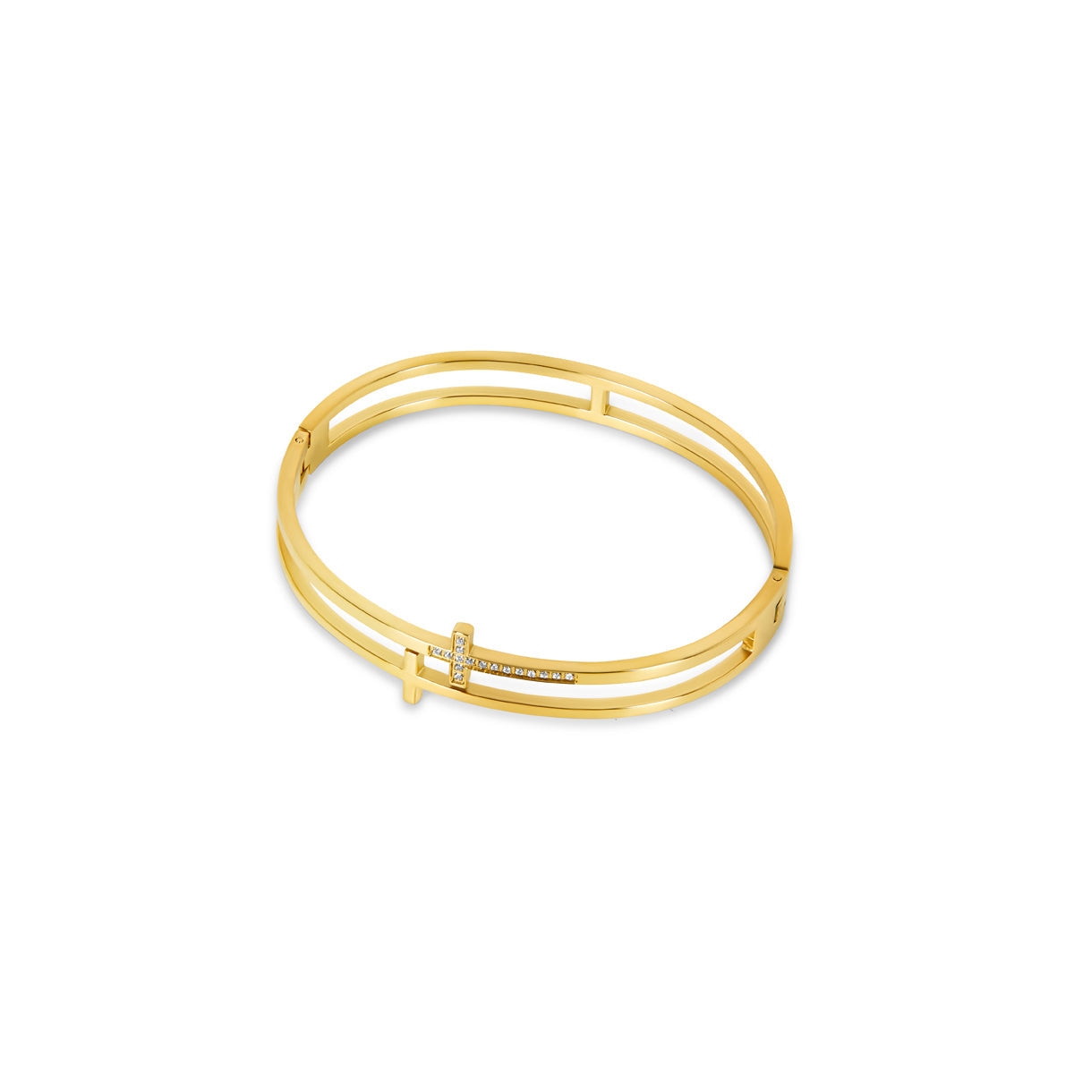 Zion Stein Armreif Gold – Vorderansicht