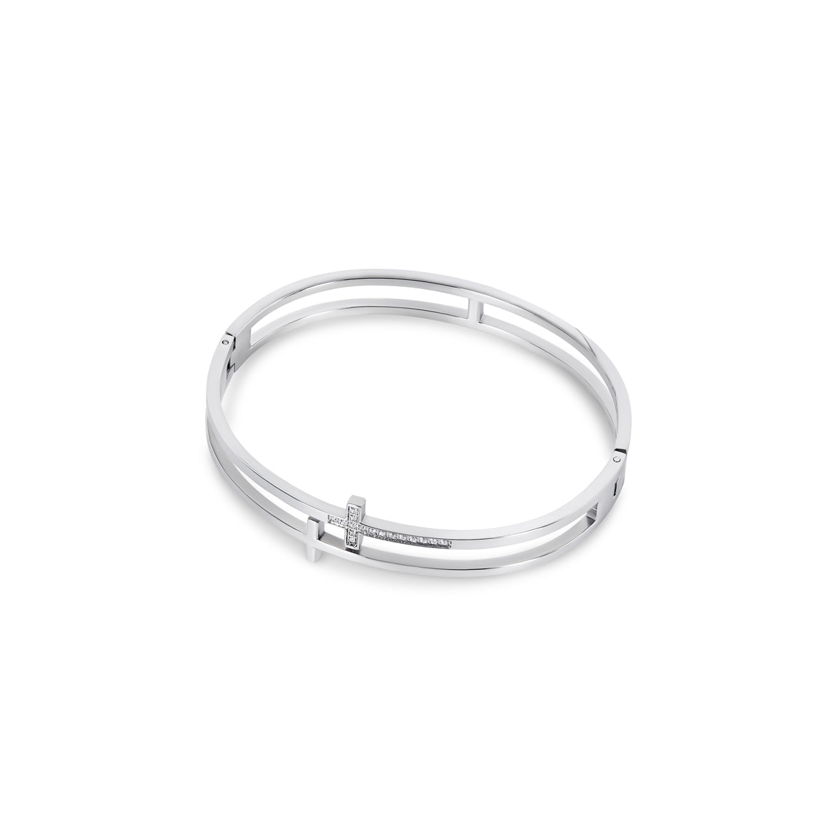 Zion Stein Armreif Silber – Vorderansicht