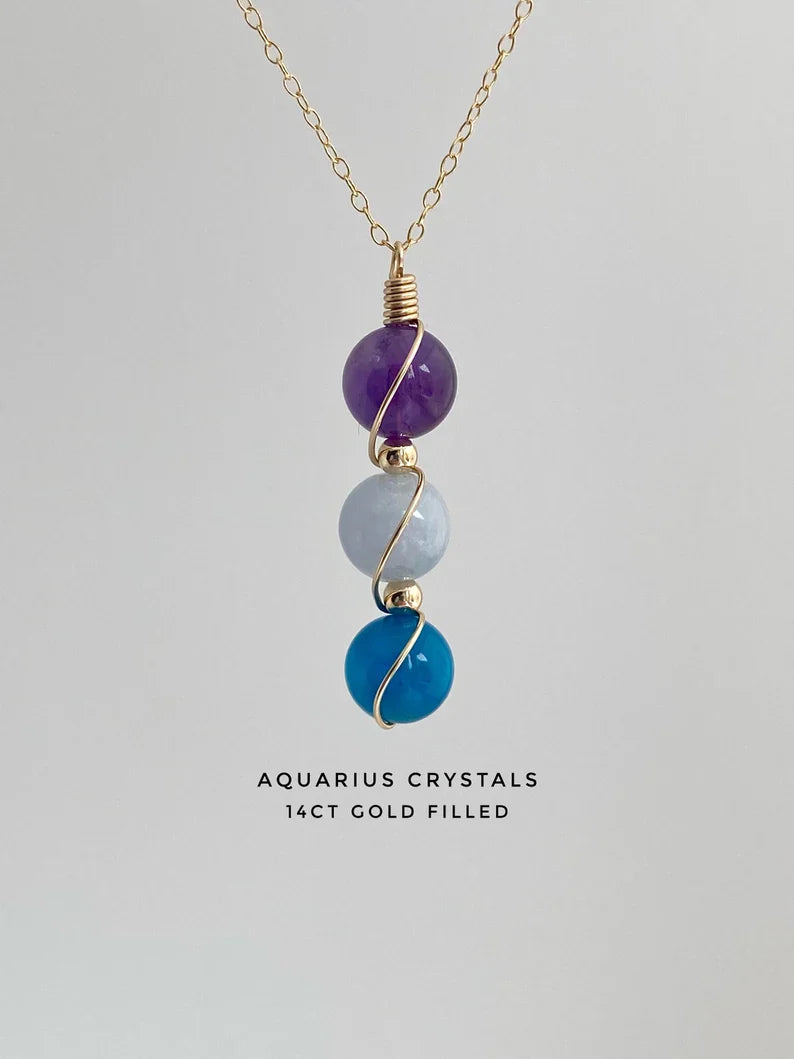 Zodiac Birthstone Sphere Necklace – Raw Gemstone Pendant