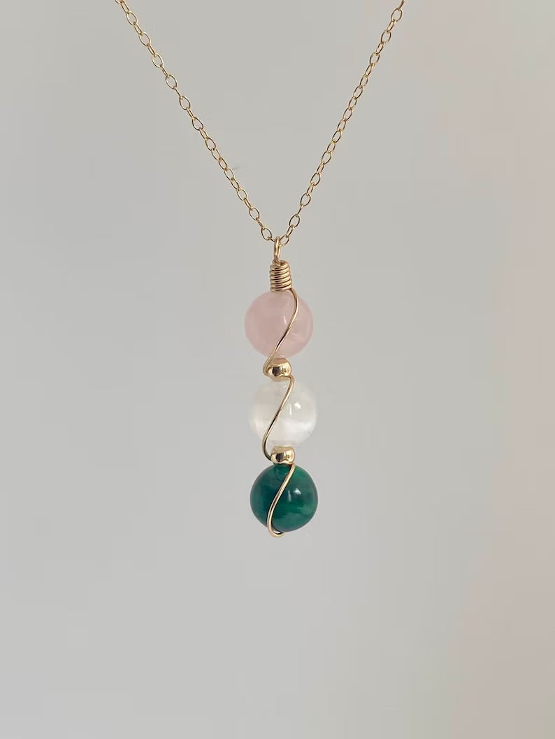 Zodiac Birthstone Sphere Necklace – Raw Gemstone Pendant