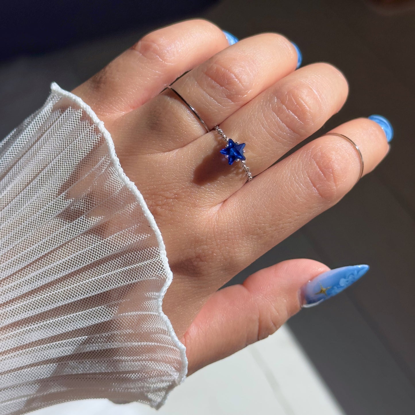 Star Chain Rings- Silver