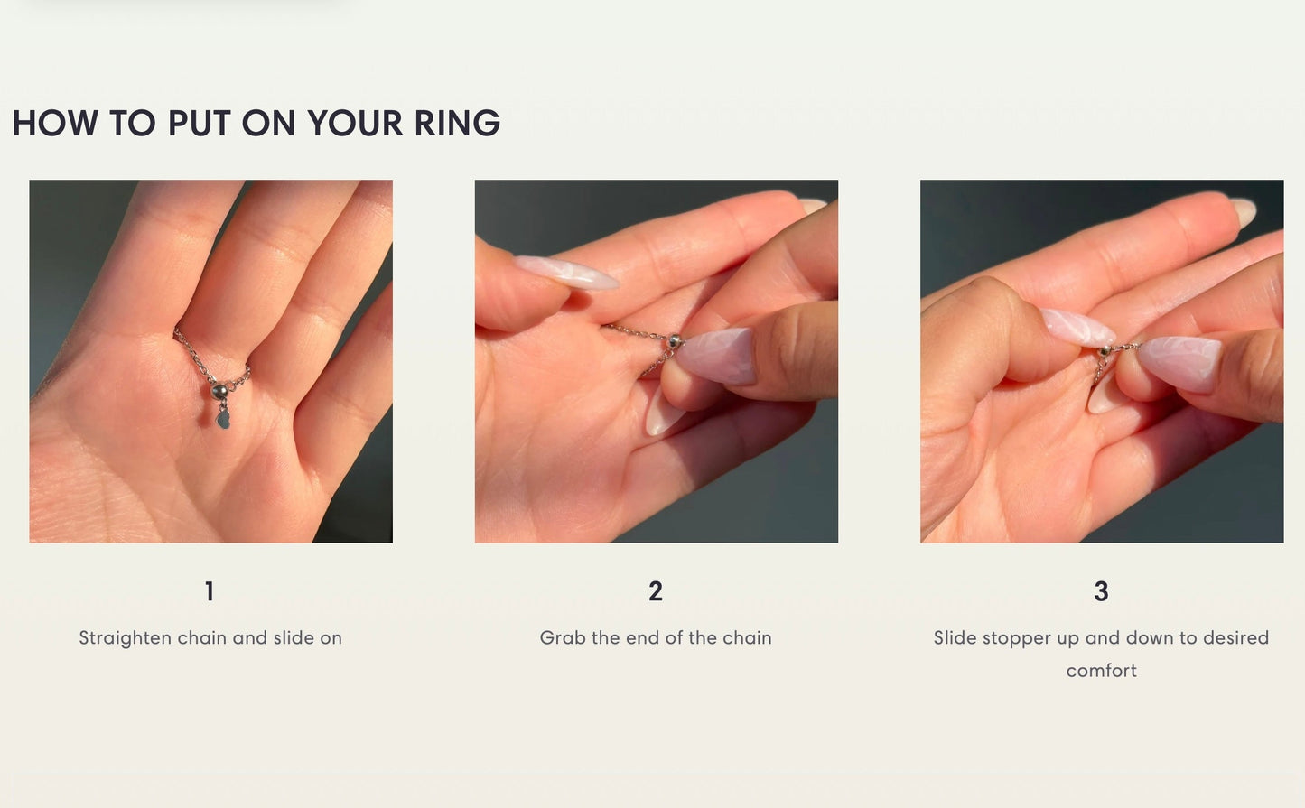 DAINTY White Opal Self-Love Chain Ring