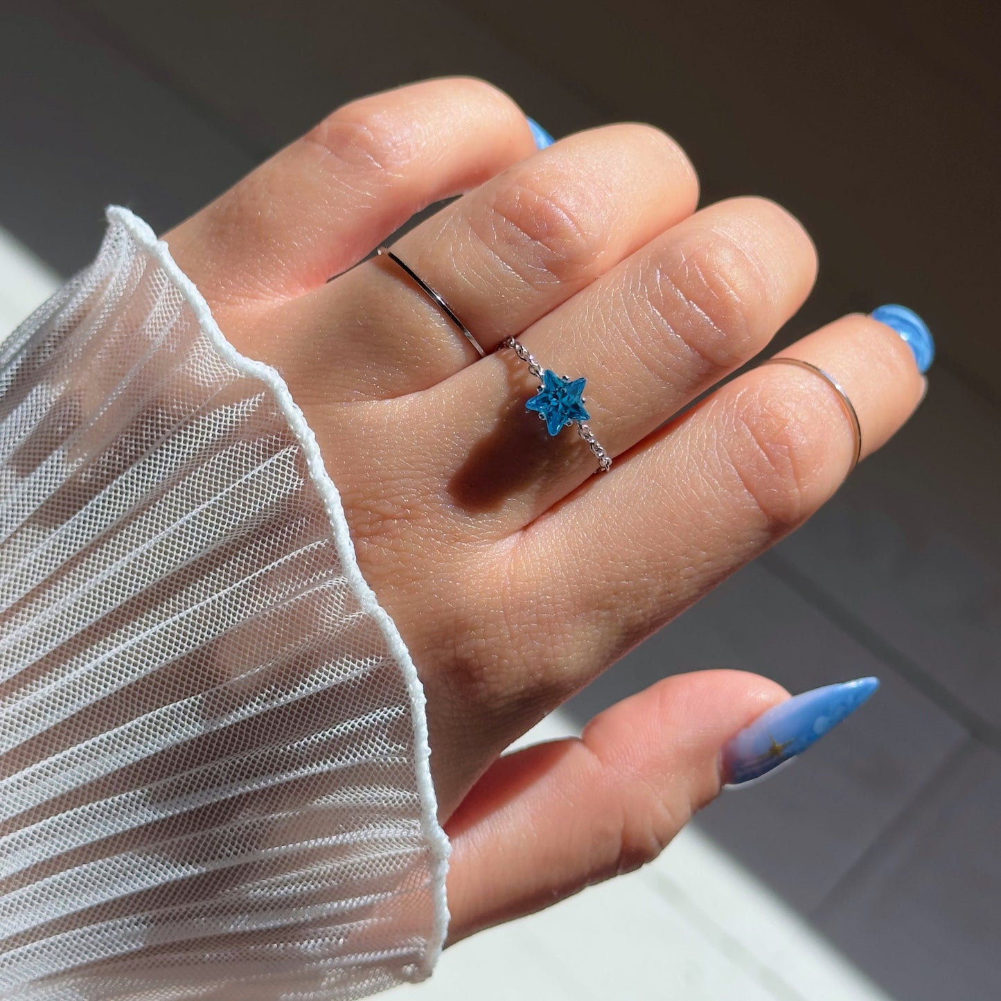 Star Chain Rings- Silver