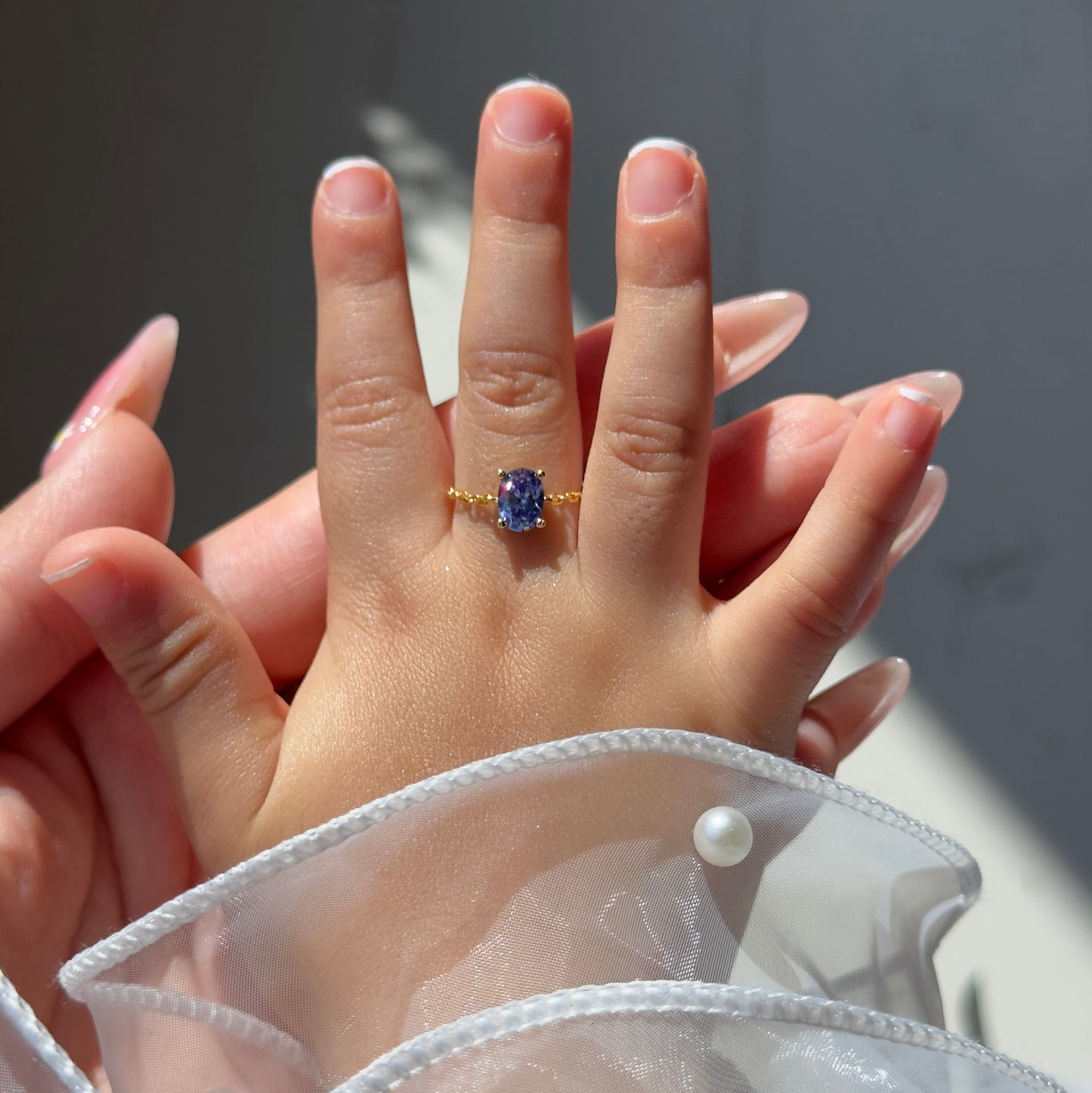 Tanzanite Gold Self-Love Chain Ring