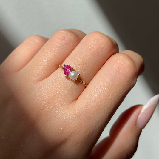 You + Me Pearl Chain Ring