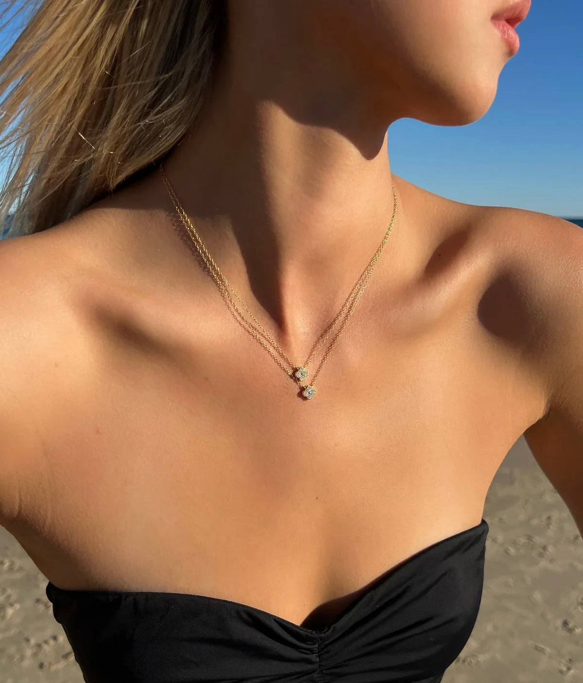 Clover Birthstone Necklace Sterling Silver