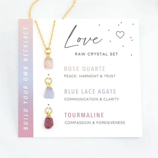 Affirmation Necklace Raw Crystals