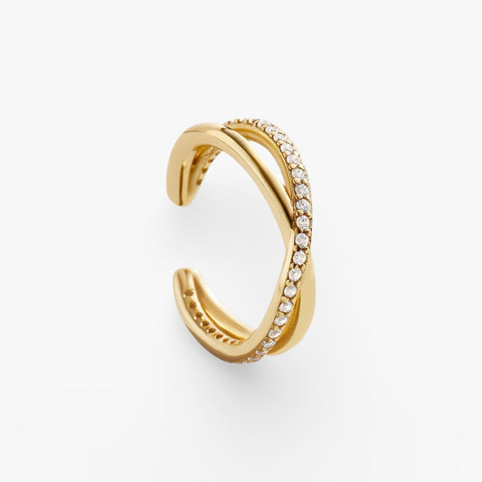 X-Shape Pave Crystal Cuff Earring